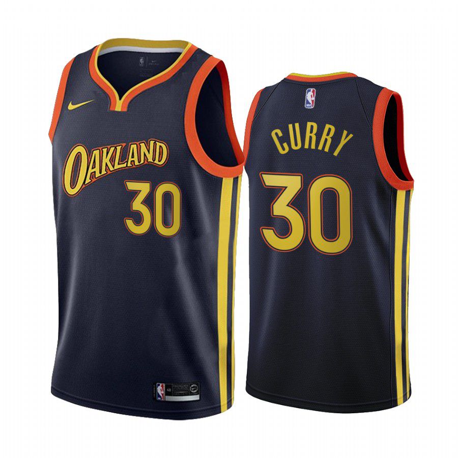 Men Golden State Warriors #30 stephen curry navy city edition oakland 2020 nba jersey